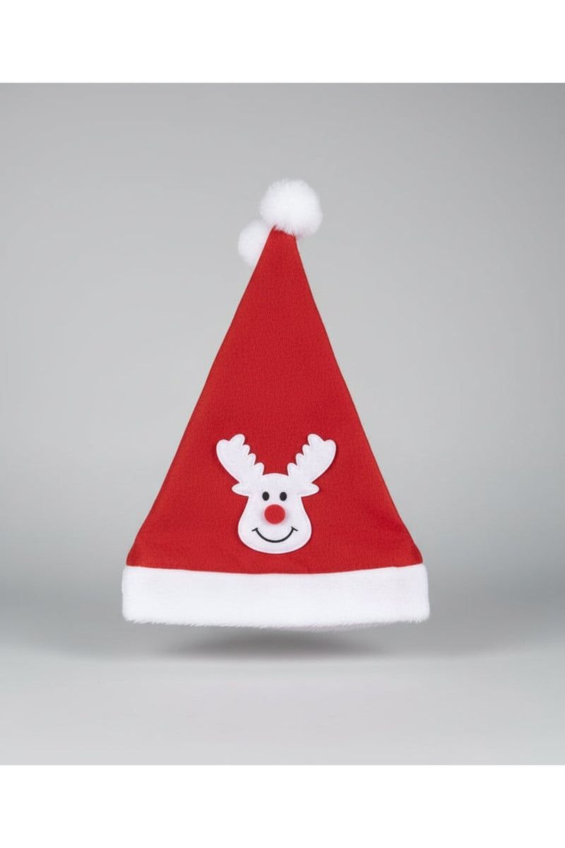 Festive Reindeer Pom-Pom Hat