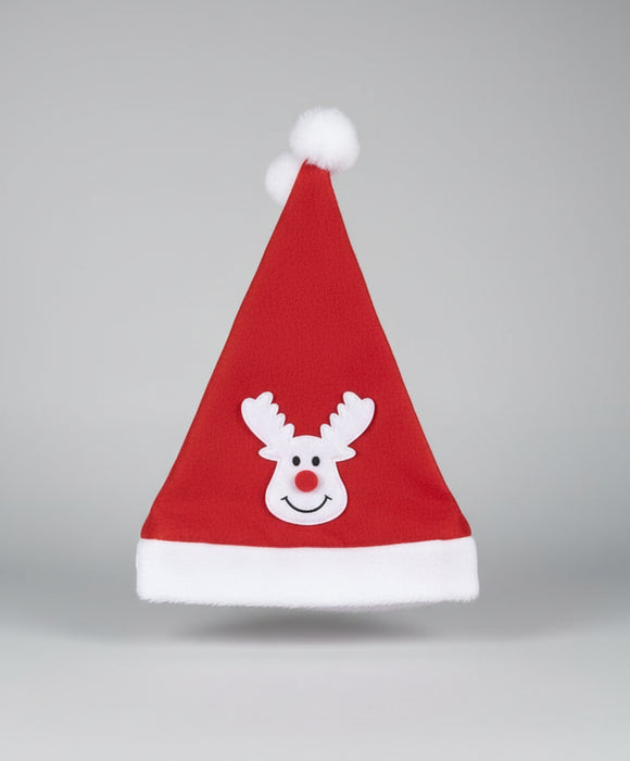 Festive Reindeer Pom-Pom Hat