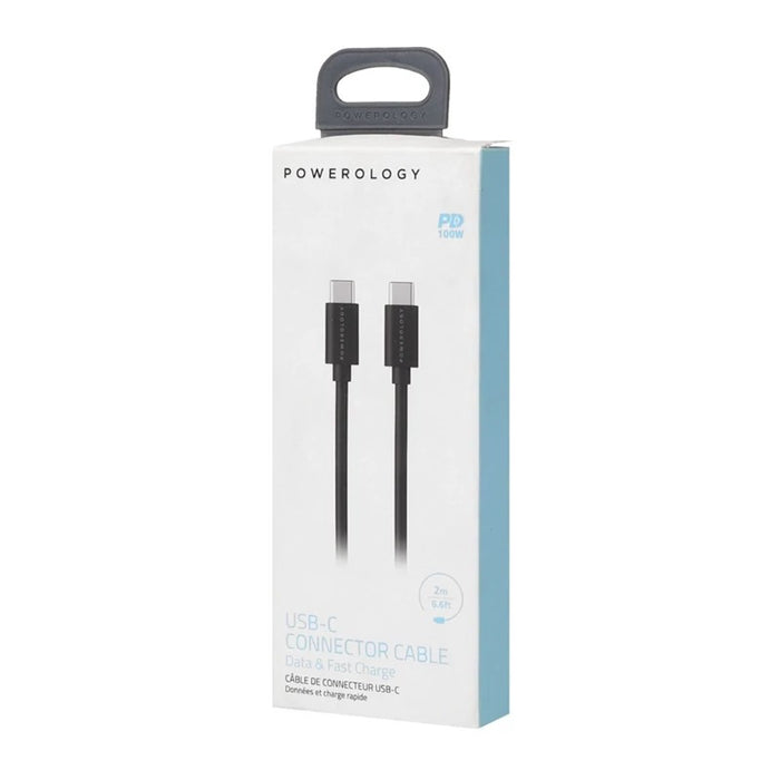 Powerology PVC Type-C to Type-C PD Cable 2M – 100W Fast Charge