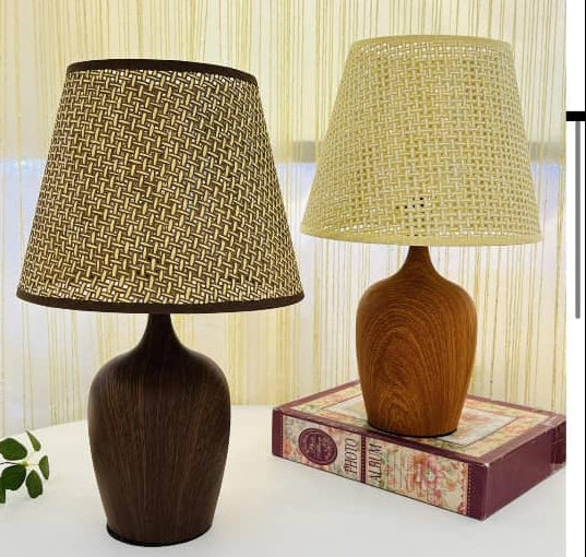 Rustic Woven Table Lamps – Dual Tone Design