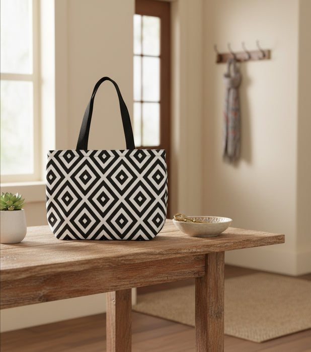 Black & White Geometric Tote Bag