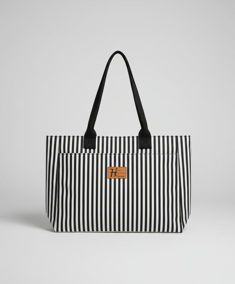 Black & White Striped Tote Bag