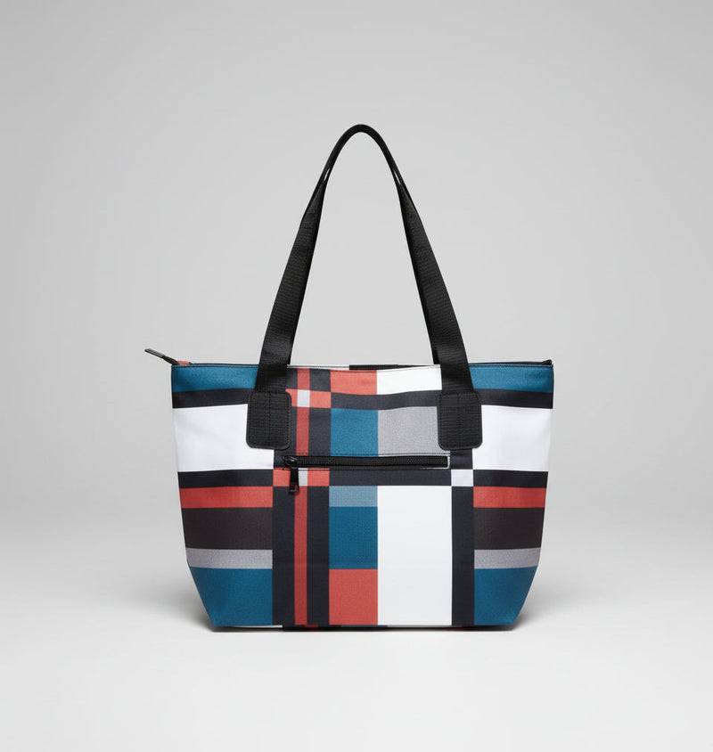 Multicolor Checkered Tote Bag