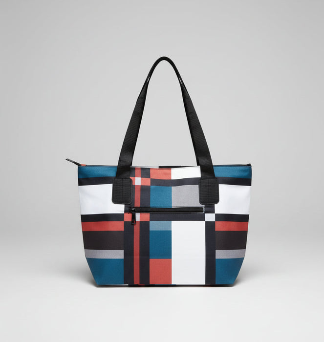 Multicolor Checkered Tote Bag