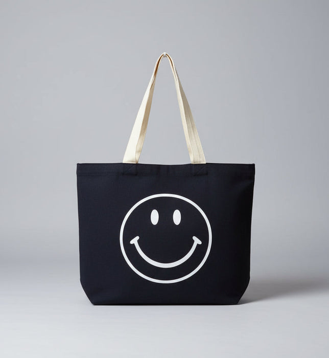 Smiley Black Tote Bag – Fun & Casual