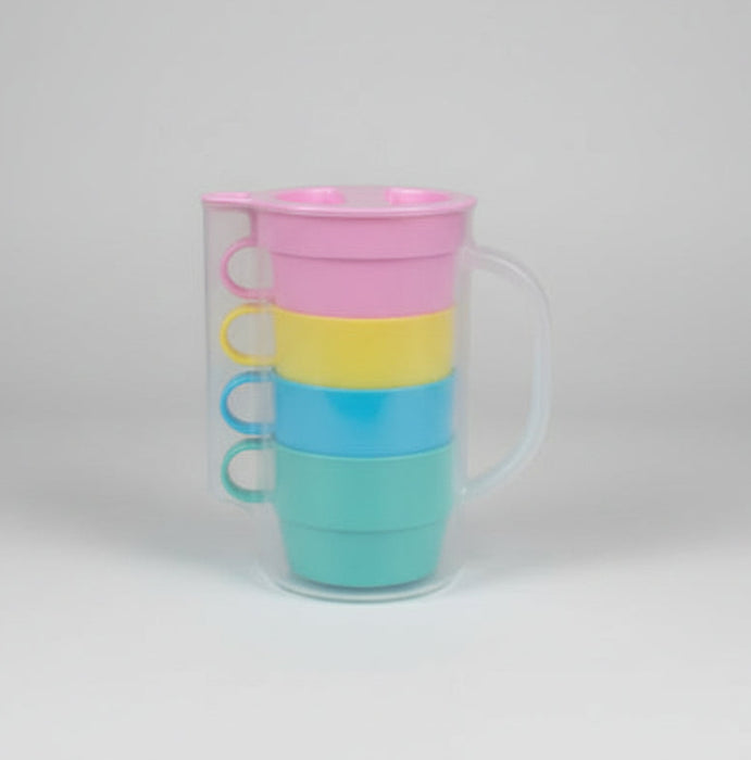 Colorful Cup Set with Pitcher – 5pcs