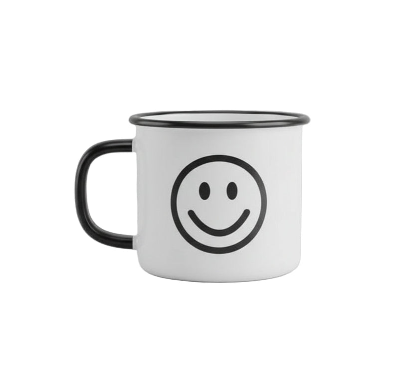 Smiley Ceramic Mug – Black Handle