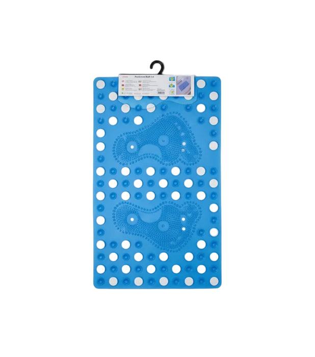 Anti-Slip Blue Bath Mat with Suction Cups