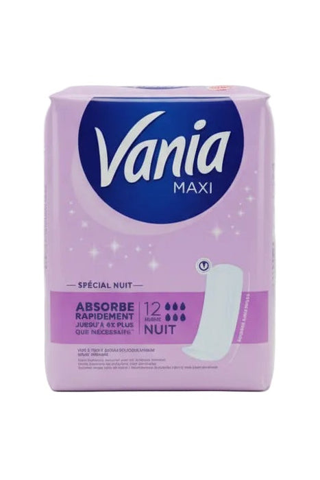 Vania Maxi Night Sanitary Pads – Extra Absorbent 12PCS