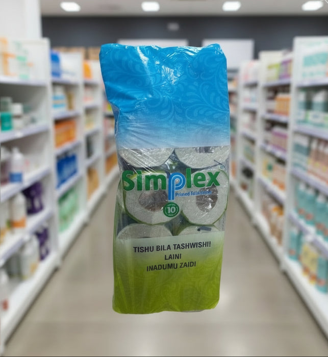 Simplex Printed Toilet Paper – 2-Ply, Pack of 10 Rolls