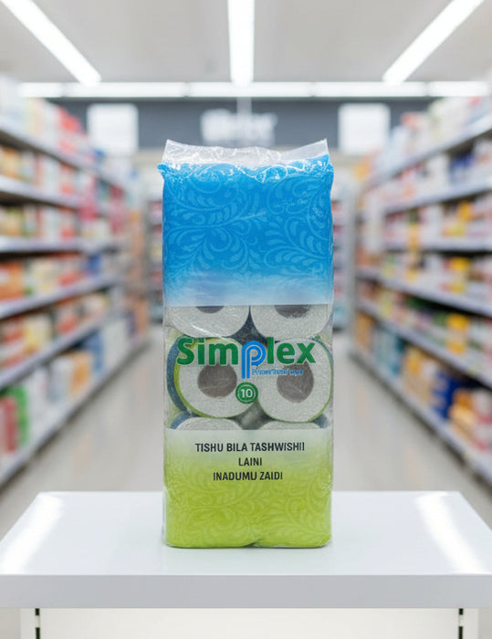 Simplex Printed Toilet Paper – 2-Ply, Pack of 10 Rolls