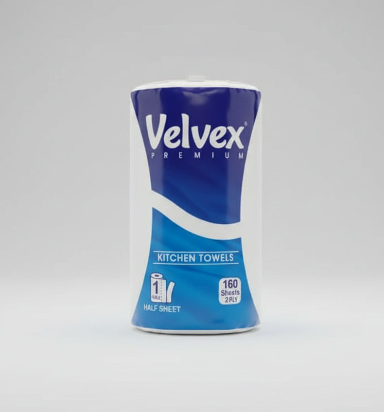 Velvex Premium Kitchen Towel – Extra Absorbent 2-Ply Roll