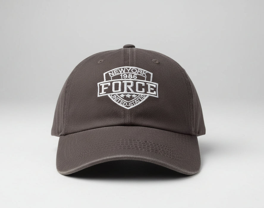 Brown Cotton Blend Baseball Cap – New York 1985 Force USA Embroidered