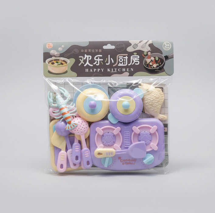 Happy Kitchen Kids Pretend Play Cooking Set – Colorful Mini Kitchen Toys