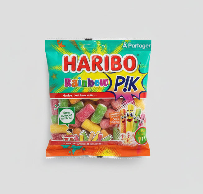 Haribo Rainbow Pik Sour Fruit Gummy Candy 200g