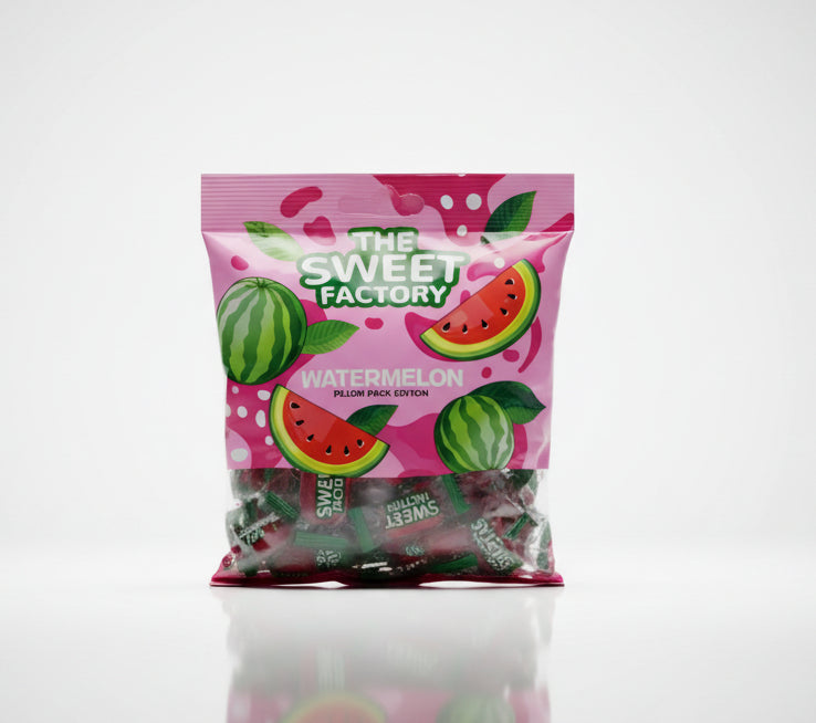 The Sweet Factory Watermelon Gummy Candies – Pillow Pack Edition 200g  50pcs