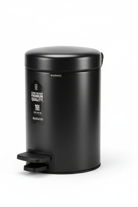 Brabantia NewIcon Pedal Bin – Soft-Close Hands-Free Trash Can 3L