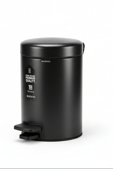 Brabantia NewIcon Pedal Bin – Soft-Close Hands-Free Trash Can 3L