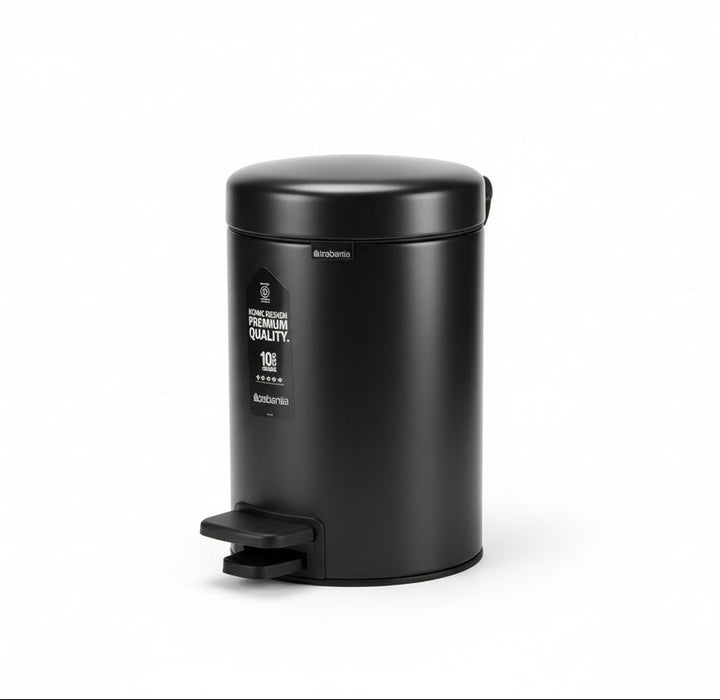 Brabantia NewIcon Pedal Bin – Soft-Close Hands-Free Trash Can 3L