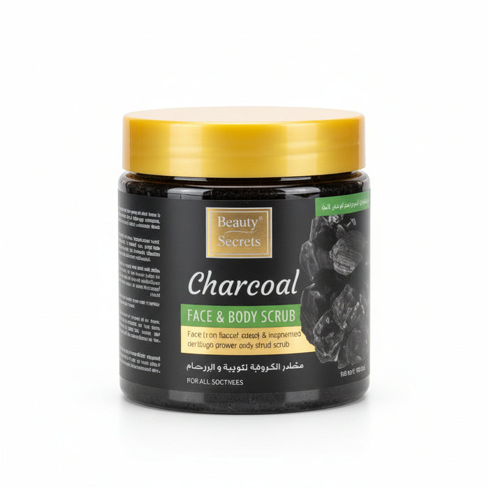 Pretty Be Charcoal Face & Body Scrub – Deep Cleansing & Detoxifying Paste 500ml