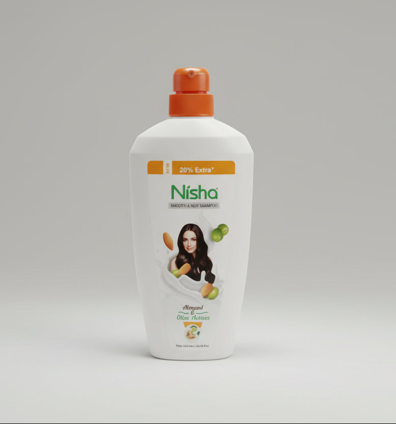 Nisha Smooth & Silky Shampoo with Almond & Olive Actives