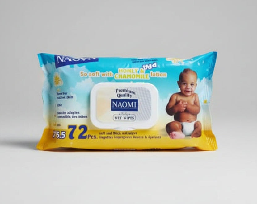 NAOMI Premium Baby Wet Wipes – Chamomile Comfort 72 wipes
