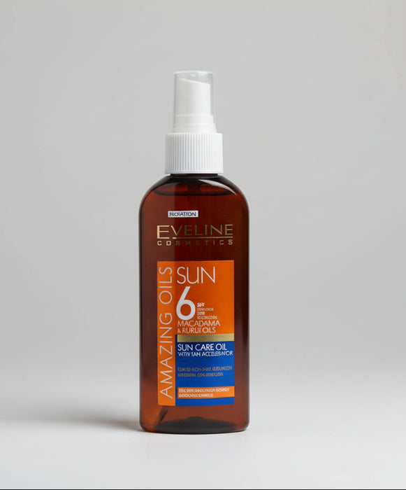 Eveline Cosmetics Amazing Oils Sun Care Oil with Tan Accelerator SPF 6   150ml
