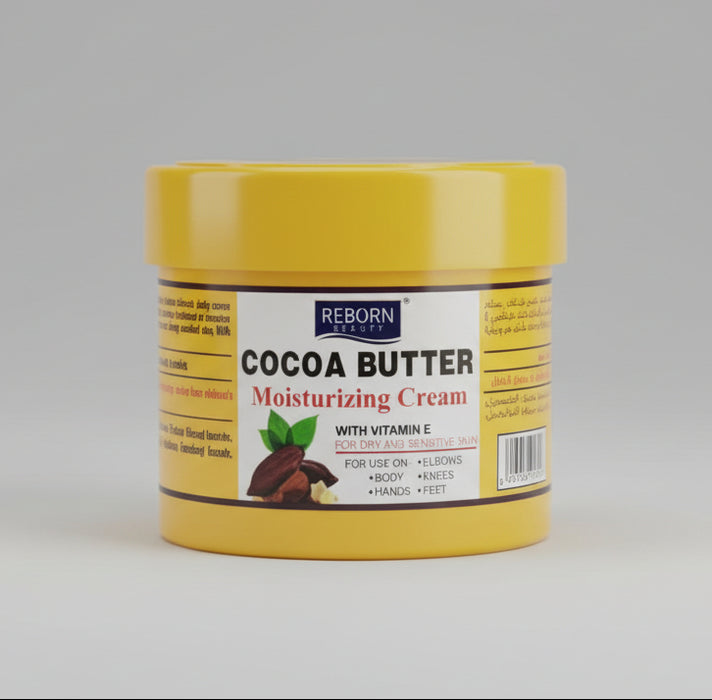 Reborn Cocoa Butter Moisturizing Cream with Vitamin E – Deep Hydration for Dry Skin 500ml