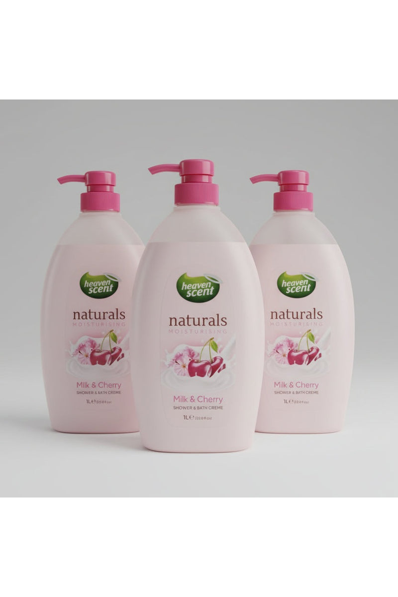 Heaven Scent Naturals Milk & Cherry Shower & Bath Crème 1L