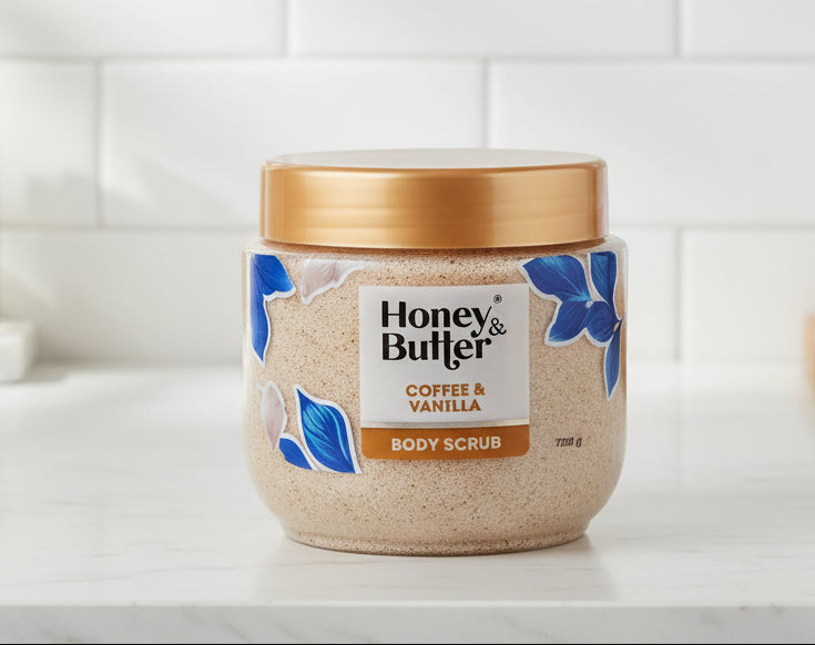 Honey & Butter Coffee & Vanilla Body Scrub – Deep Exfoliation & Intense Moisture 700ml