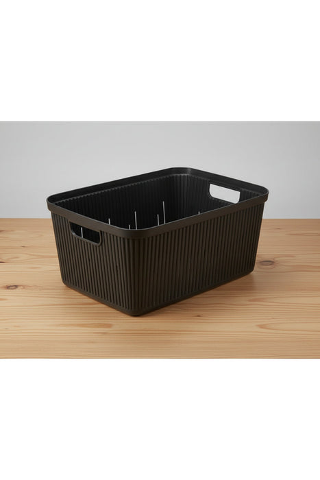 Superio Ribbed Collection Decorative Open Storage Bin