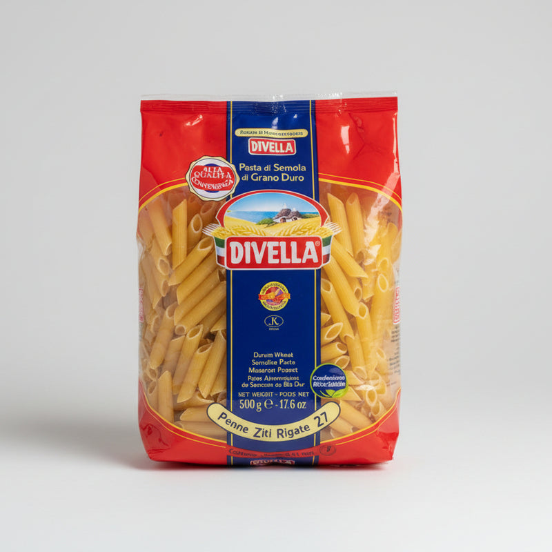 Divella Durum Wheat Semolina Pasta Penne Ziti Rigate No. 27  500g