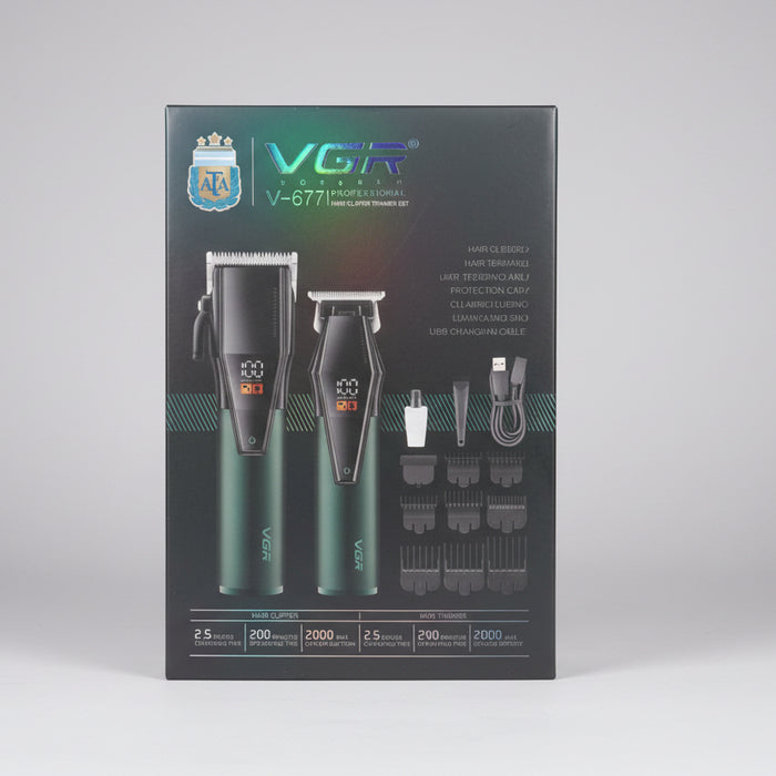 VGR V-677 Professional Hair Clipper & Trimmer Combo Set