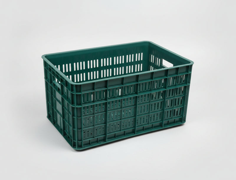 Green Heavy-Duty Ventilated Plastic Picking & Storage Crate Large
