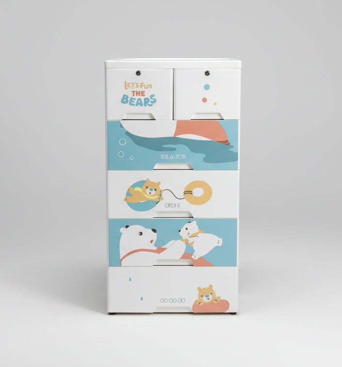 Bear & Mom 5-Layer Children’s Plastic Wardrobe Storage Cabinet