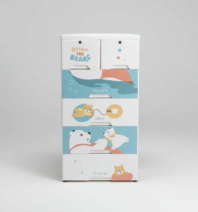 Bear & Mom 5-Layer Children’s Plastic Wardrobe Storage Cabinet