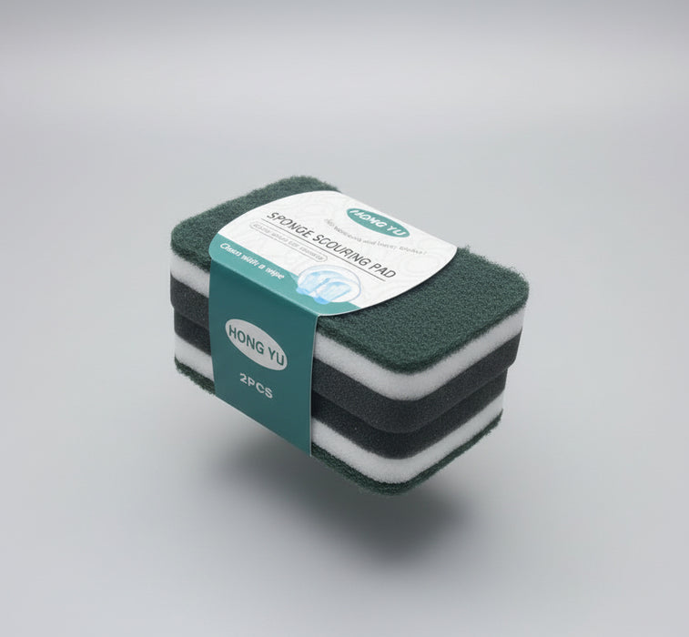 Hong Yu Sponge Scouring Pad – Durable Household Cleaning Sponge 2pcs