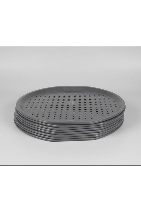 Grey Perforated Pizza Crisper Pan – Round Design for Extra-Crispy Crust 1pc