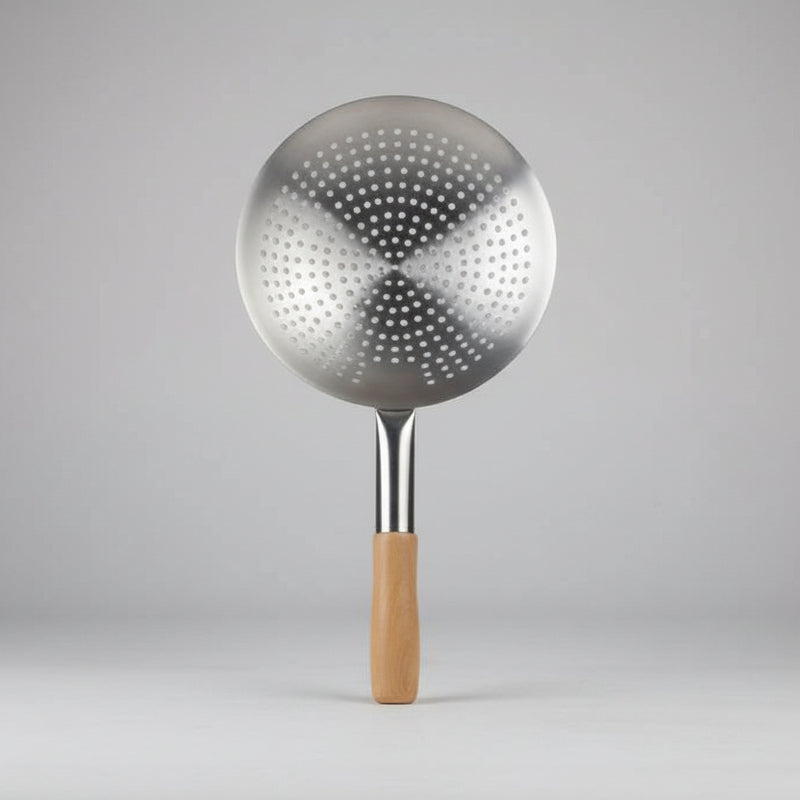 Stainless Steel Wok Sieve with Wooden Handle