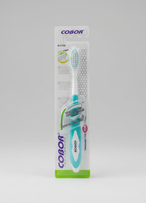 Cobor Toothbrush E426 – Blue & White Soft Bristle Deep Clean Toothbrush
