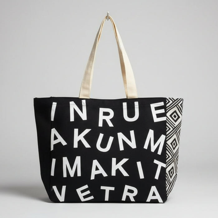 Marimekko Notko Logo Tote Bag – Black & White