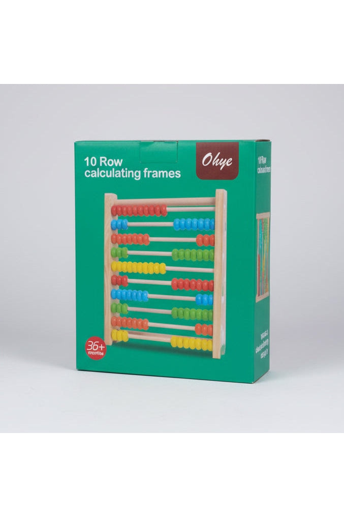Ohye Wooden 10-Row Calculating Frame – Educational Abacus Toy for Kids