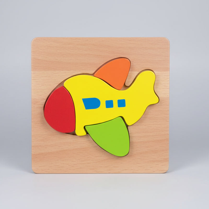 Wooden Educational Toy Set – Shape Sorter & Chunky Jigsaw Puzzles for Preschool Learning