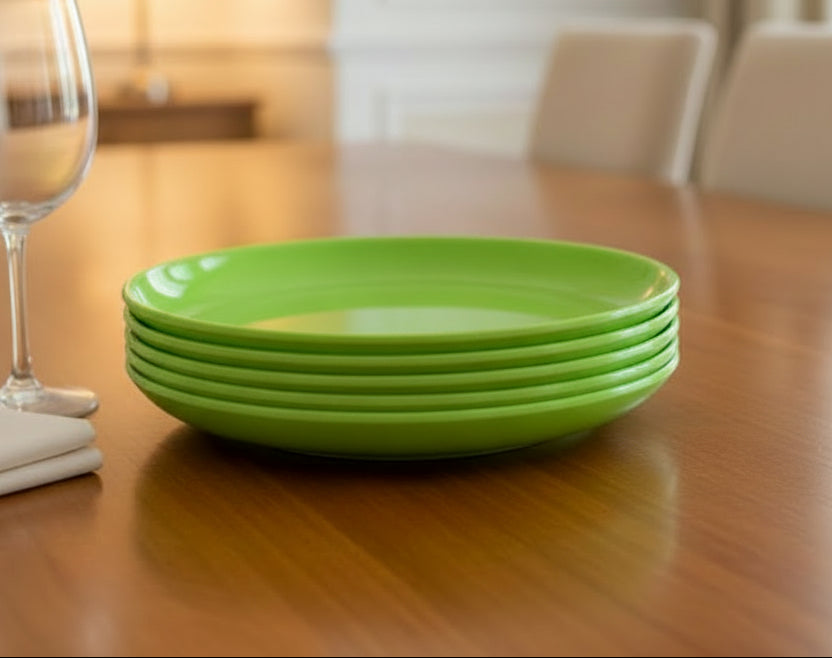 Green Round Melamine Dinner Plates – Durable & Stylish 1pcs