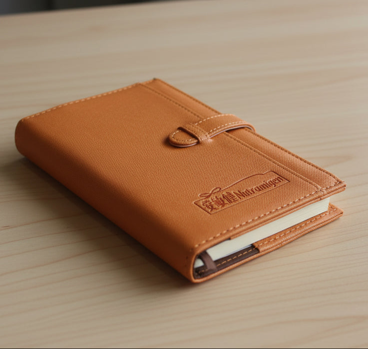 Orange Faux Leather A5 Executive Diary – Strap Closure with Pen Holder