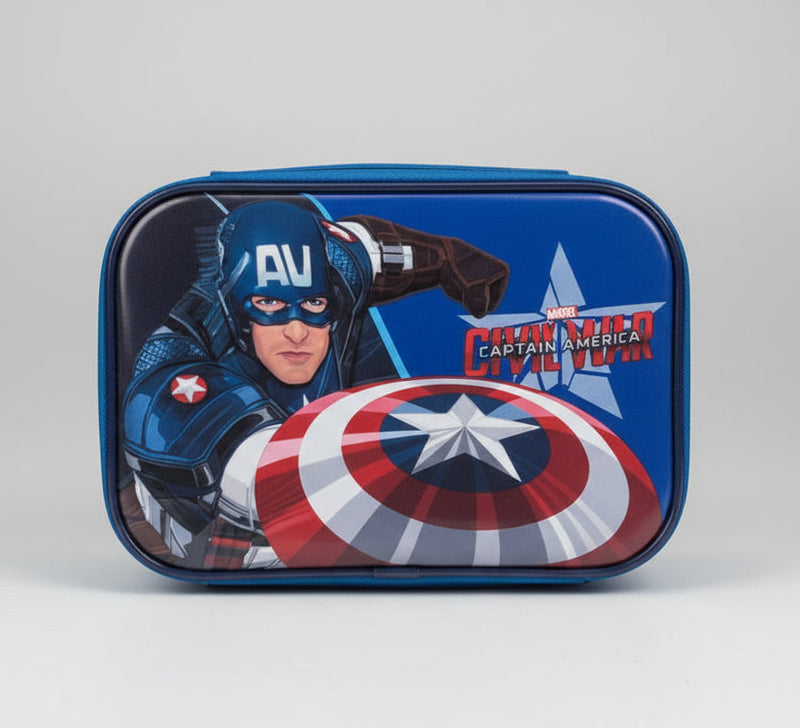 Captain America 3D EVA Pencil Case – Embossed Design with Large Capacity & Zipper