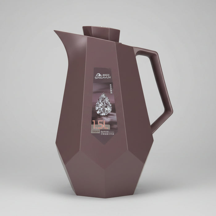 SINGAYUN Purple Stainless Steel Vacuum Coffee Pot – 1.5L Double-Walled Insulated Carafe