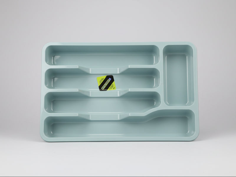 Plastic Kitchen Cutlery Organizer Tray – Multi-ComparBlue/Silver SagetmeStorage Light nt Utensil