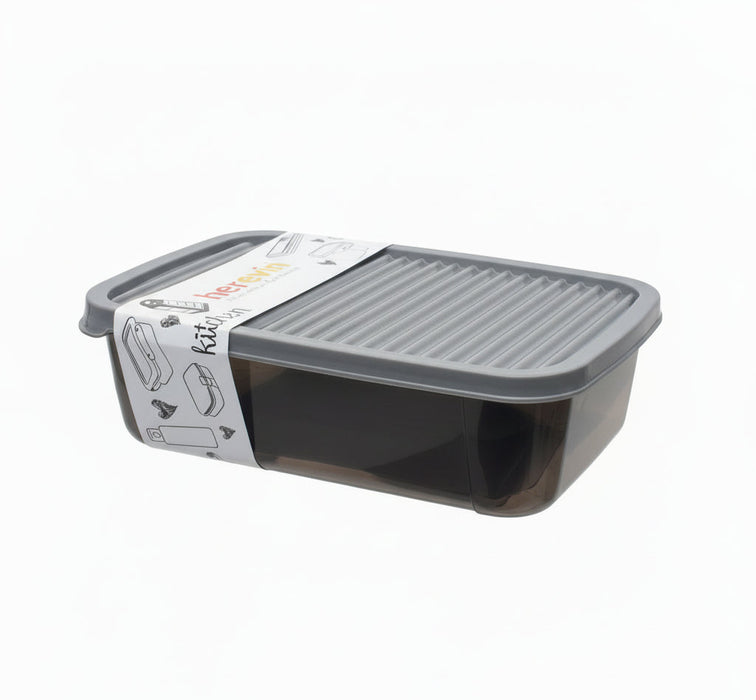 Herevin Plastic Food Storage Container – Airtight Deli Box with Ribbed Base