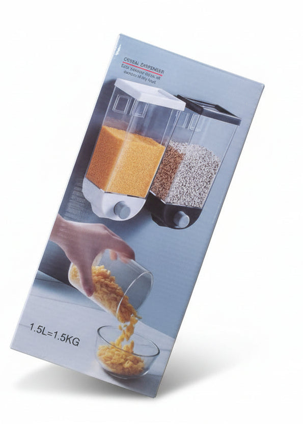 Wall-Mounted Dry Food & Cereal Dispenser – 1.5L Space-Saving Storage Container